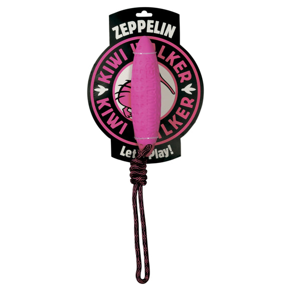 Kiwi Walker Let's Play Zeppelin Pink – Mini Rope Fetch Toy, Durable and Lightweight Design