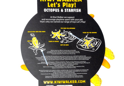 Kiwi Walker Octopus and Starfish 25cm – 2-in-1 Plush Toy Set, Floating and Durable, Blue