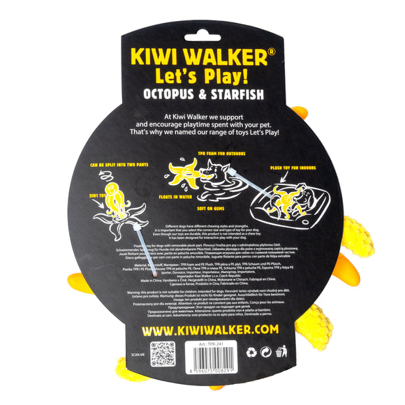 Kiwi Walker Octopus and Starfish 25cm – 2-in-1 Plush Toy Set, Floating and Durable, Blue