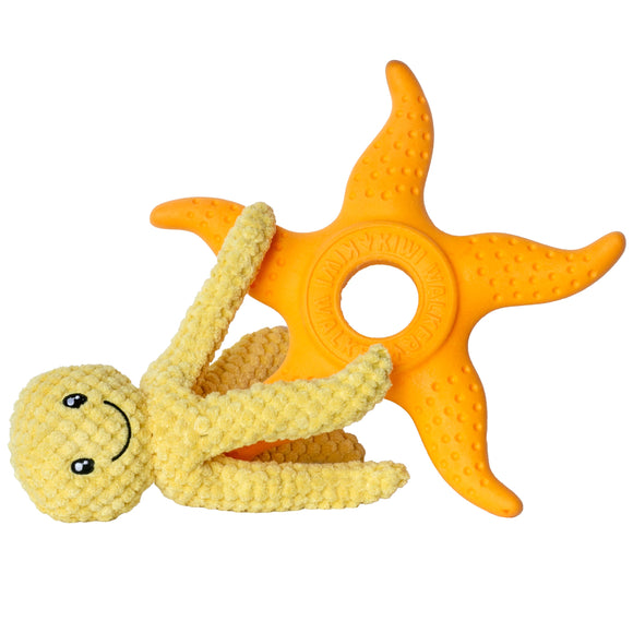 Kiwi Walker Octopus and Starfish 25cm – 2-in-1 Plush Toy Set, Floating and Durable, Blue