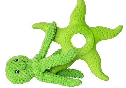 Kiwi Walker Octopus and Starfish 25cm – 2-in-1 Plush Toy Set, Floating and Durable, Blue