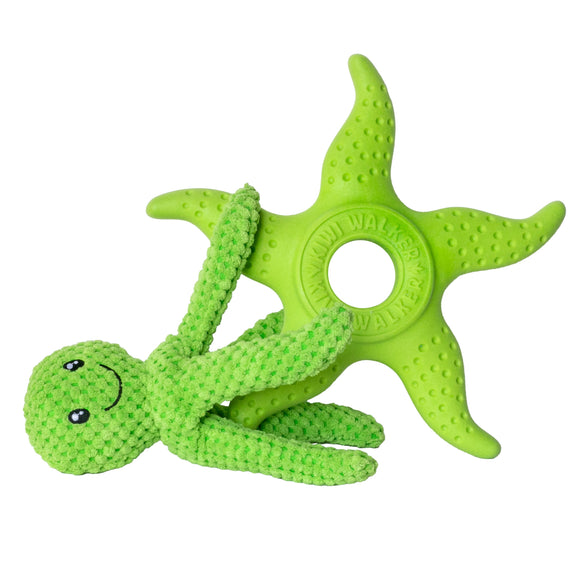 Kiwi Walker Octopus and Starfish 25cm – 2-in-1 Plush Toy Set, Floating and Durable, Blue