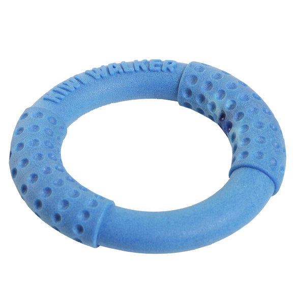 Kiwi Walker Let's Play Ring Blue – Mini Durable Rubber Play Toy, Vibrant Color