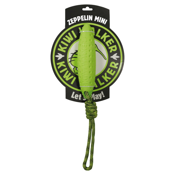 Kiwi Walker Let's Play Zeppelin Green – Mini Rope Fetch Toy, Durable and Lightweight Design