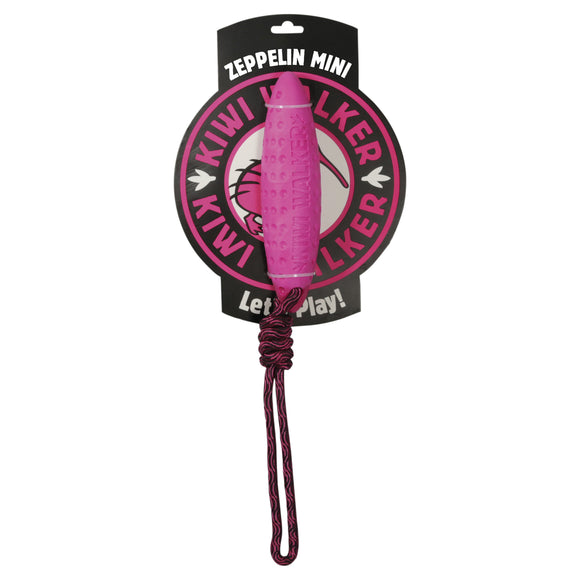Kiwi Walker Let's Play Zeppelin Pink – Mini Rope Fetch Toy, Durable and Lightweight Design