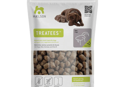 Maelson Treatees Goat Dog Treats – Natural Meaty Goat Morsels, 200g Resealable Pack