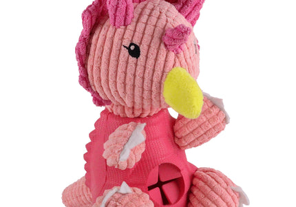 Dashi Trici Dino Toy – Pink Dinosaur Chew Toy with Treat Slot, Durable Design