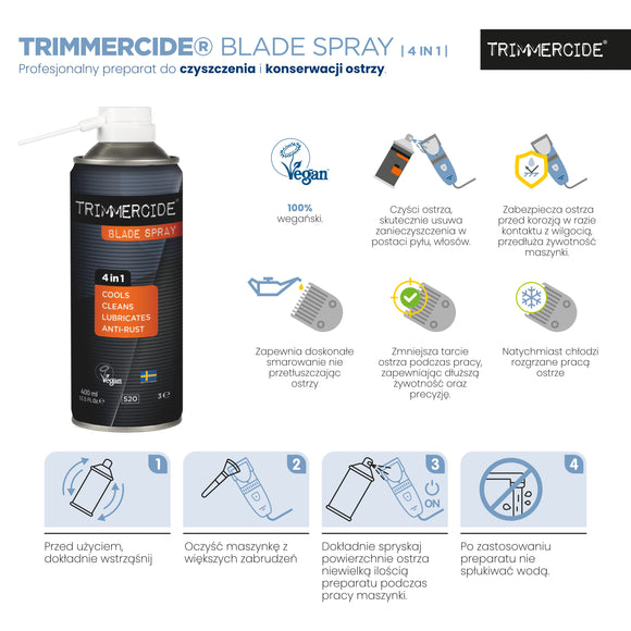 Trimmercide Blade Spray 4in1 400ml – Multi-Action Cleaning and Maintenance Solution for Blades