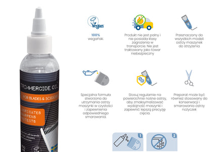 Trimmercide Blade Maintenance Oil 150ml – Lubricating Formula for Razor and Scissor Blades