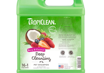 Tropiclean Deep Cleansing Berry & Coconut Shampoo – Large 3.8L, Nourishing Formula with Fresh Scent
