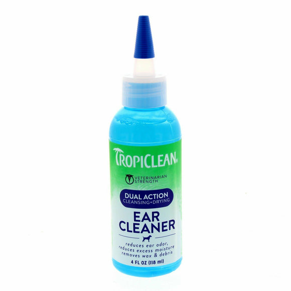 Tropiclean Dual Action Ear Cleaner 118ml – Gentle Cleansing Solution with Deodorizing Formula