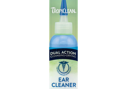 Tropiclean Dual Action Ear Cleaner 118ml – Gentle Cleansing Solution with Deodorizing Formula