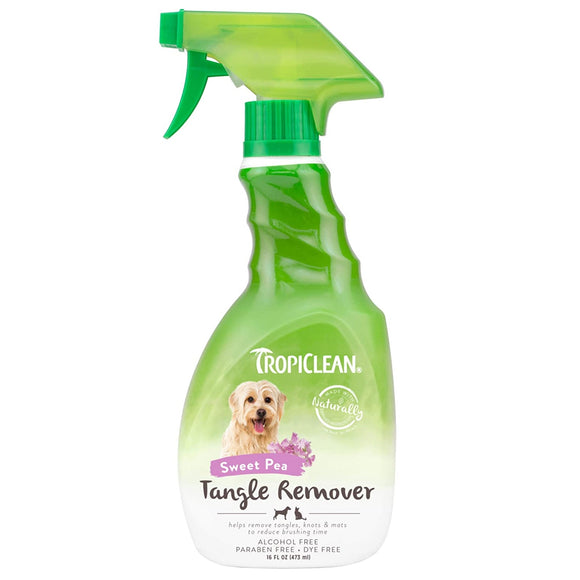 Tropiclean Tangle Remover Sweet Pea – Detangling Spray, 473ml, Fast-Acting and Conditioning Formula