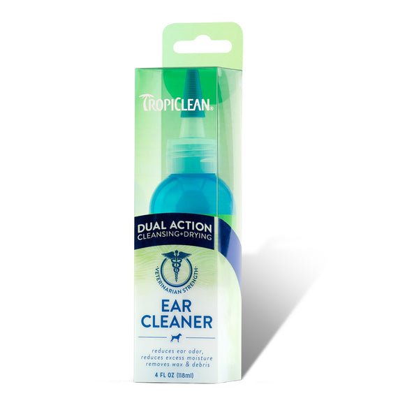 Tropiclean Dual Action Ear Cleaner 118ml – Gentle Cleansing Solution with Deodorizing Formula