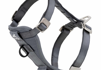 Kurgo Tru-Fit Smart Harness Charcoal – Enhanced Strength Dog Car Harness, Small Size