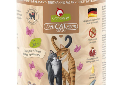 GranataPet DeliCatessen Turkey & Pheasant Wet Cat Food – Grain-Free, 800g Can