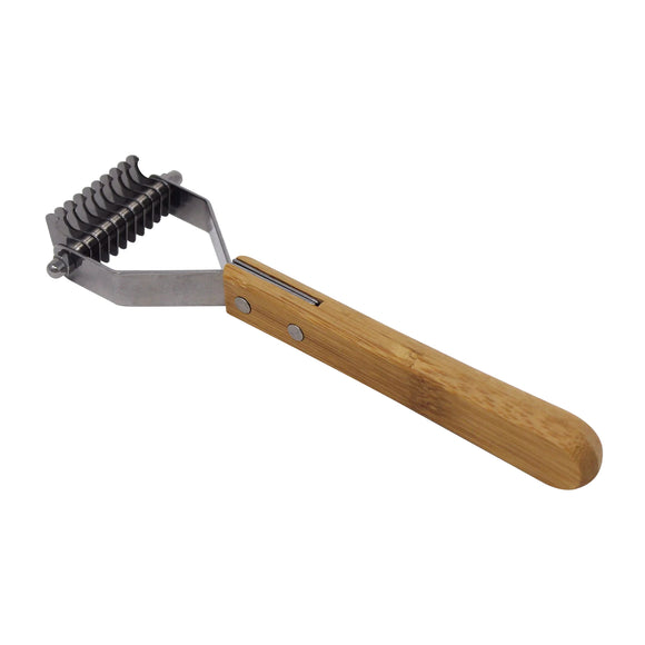 Bamboo Groom Dematting Comb – 10 Stainless Steel Teeth, Ergonomic Bamboo Handle