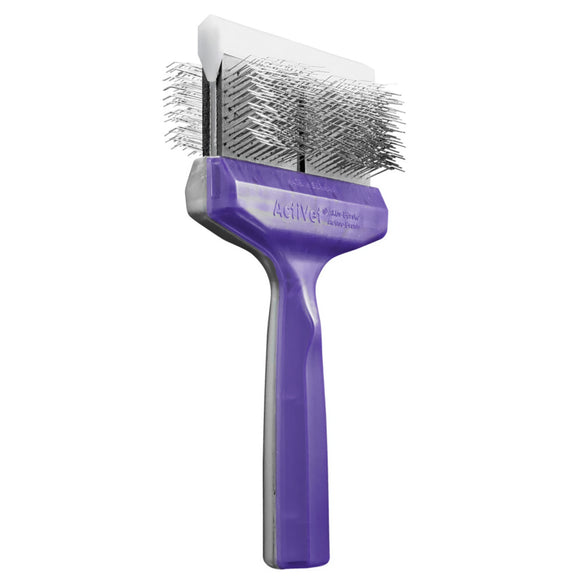 ActiVet Duo Plus Tufffinish Coater Brush – Dual-Sided Hard Detangling and Undercoat Tool, Large 9cm