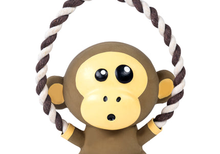 Max&Molly King Julian Monkey Dog Toy – Durable Latex Rope Design with Squeaker