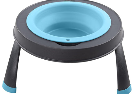 Dexas Popware Collapsible Raised Feeder 355ml – Foldable Elevated Bowl, Space-Saving Fuchsia Design