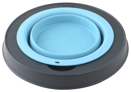 Dexas Popware Collapsible Raised Feeder 946ml – Foldable Elevated Dog Bowl, Fuchsia, Space-Saving Design