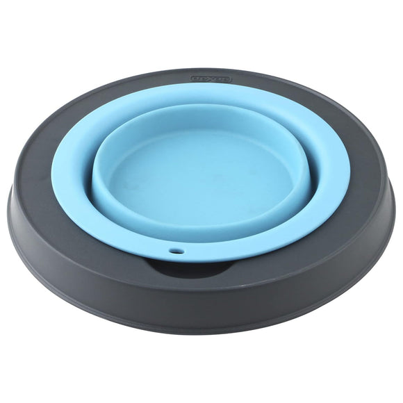 Dexas Popware Collapsible Raised Feeder 946ml – Foldable Elevated Dog Bowl, Fuchsia, Space-Saving Design