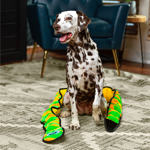 Outward Hound Durablez Snake XXL – Large Squeaky Unfilled Green Snake Dog Toy, Durable Design