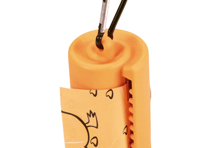 Kiwi Walker Waste Bag Holder – Compact Dispenser with Two Rolls, Durable Orange Design