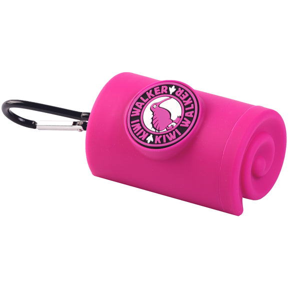 Kiwi Walker Silicone Waste Bag Holder – Durable Fuchsia Dispenser with Easy-Access Design
