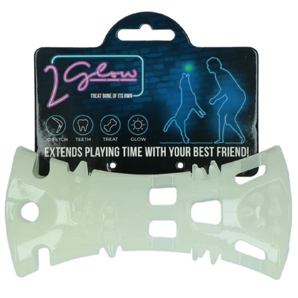 2 Glow Treat Bone of Its Own 15cm – Fluorescent Glowing Toy Bone, Treat Dispensing Design
