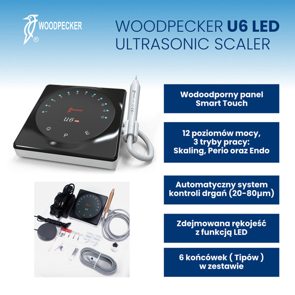 Woodpecker U6 LED Ultrasonic Scaler – Advanced Tartar Removal Device with Integrated LED Light