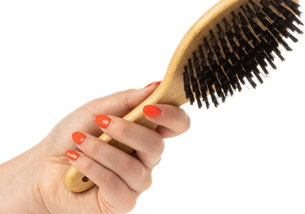 Mikki Bamboo Large Bristle Brush – Eco-Friendly Bamboo Handle with Nylon Bristles, Ergonomic Design