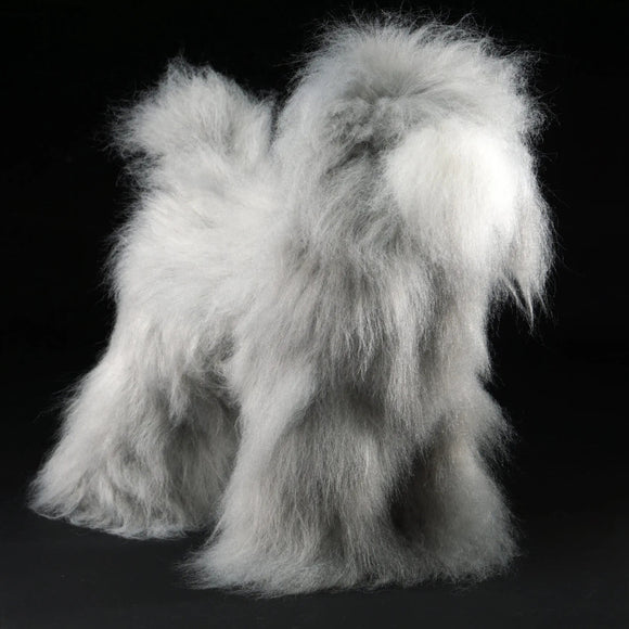 Mr. Jiang Teddy Full Body Replacement Hair – Realistic Gray with White Muzzle, Easy to Attach