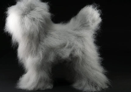 Mr. Jiang Teddy Full Body Replacement Hair – Realistic Gray with White Muzzle, Easy to Attach