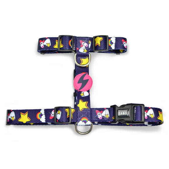 Dashi Unicorn Back Harness – Adjustable Large Dog Harness with Colorful Unicorn Pattern