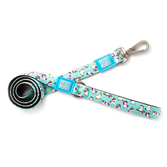 Max&Molly Short Leash Unicorn – Colorful 120cm City Leash, Vibrant Unicorn Pattern, Large