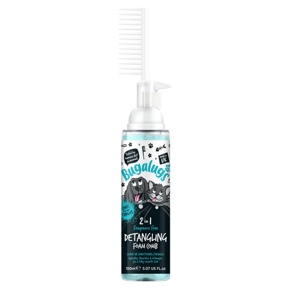 Bugalugs 2in1 Detangling Foam – Fragrance-Free, 150ml, Easy Comb-Out Formula