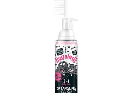 Bugalugs 2in1 Detangling Foam – Baby Fresh Scent, 150ml, Easy-Comb Formula for Smooth Fur