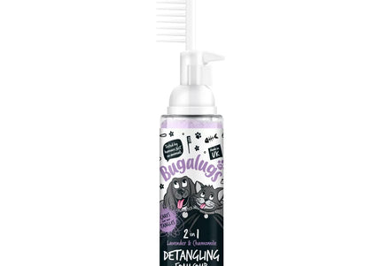 Bugalugs 2in1 Detangling Foam Comb – Lavender & Chamomile, 150ml, Easy Fur Care