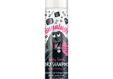 Bugalugs Baby Fresh Dry Shampoo 200ml – Gentle No-Rinse Powder, Refreshes Coats Instantly