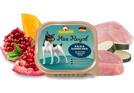 GranataPet Mini Royal Veal & Coney Wet Food – Grain-Free Veal and Rabbit Recipe, 11x150g