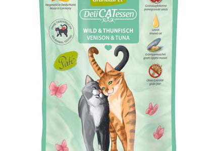 GranataPet DeliCatessen Venison & Tuna – Grain-Free Wet Cat Food Pouches, 85g, Premium Protein Blend