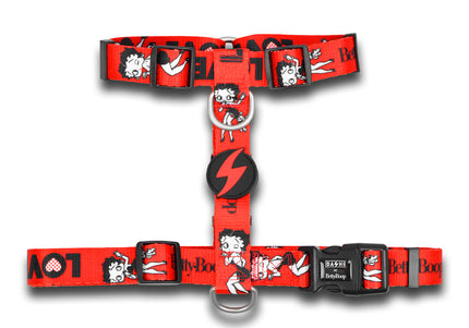 Dashi Vintage Betty Back Harness – Adjustable Guard Harness with Red Betty Boop Pattern, Medium