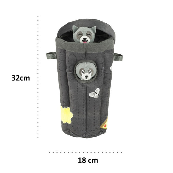 Outward Hound Hide A Raccoon Plush Puzzle Toy – Interactive Dumpster Design, Soft and Durable