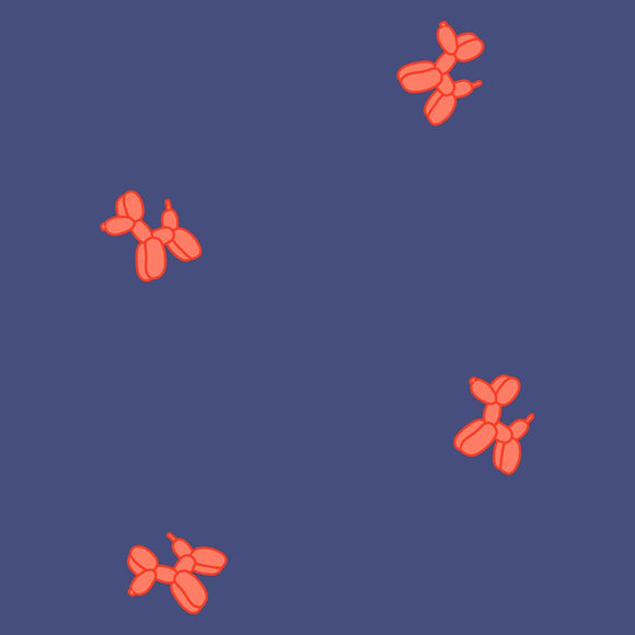 Artero Coral Poodle Blouse Tokyo – Navy Blue Grooming Tunic with Poodle Motif, Size L