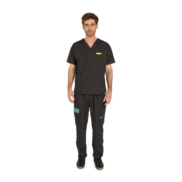 Artero Denver Grooming Smock Black – Unisex Sweatshirt with Velcro Waist, Size Small