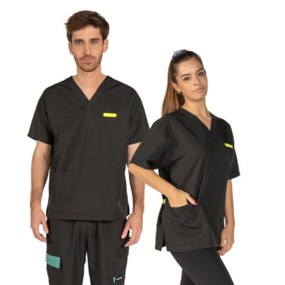 Artero Denver Grooming Smock Black – Unisex Sweatshirt with Velcro Waist, Size Small