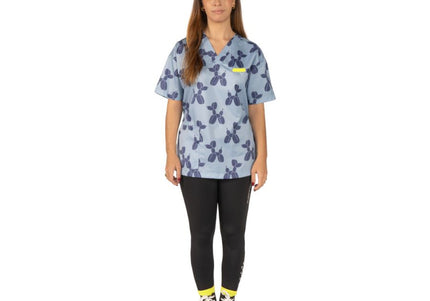 Artero Denver Grooming Smock Blue – Unisex Sweatshirt with Velcro Waist and Balloon Poodle Design, XS