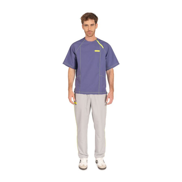 Artero Manila Zipper Smock Blue – Unisex Grooming Sweatshirt with Accessory Pockets, Medium Size