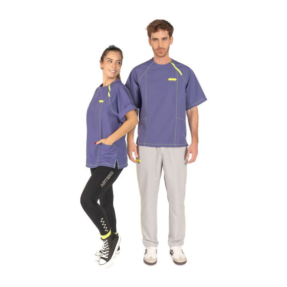 Artero Manila Zipper Smock Blue – Unisex Grooming Sweatshirt with Accessory Pockets, Medium Size